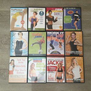 Bundle 19 Exercise Fitness Workout Variety DVDs Petra Firm Jackie Bento Turbojam